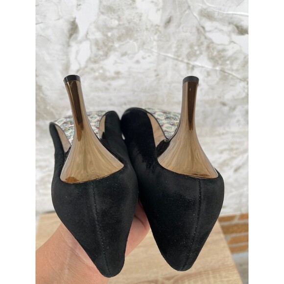 IRREGULAR CHOICE WINDSOR Black Suede Bow Pumps size 39/8 - Picture 4 of 6